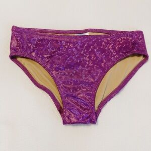 Woman’s Fin Fun Pink Purple Holographic Swim Bottom Size Small